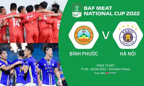 Xem trực tiếp bóng đá Bình Phước vs Hà Nội ở đâu, kênh nào? Link trực tiếp Cúp quốc gia 2022 Full HD