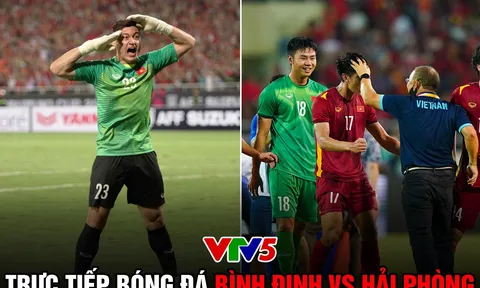 Trực tiếp bóng đá Bình Định vs Hải Phòng: Văn Lâm rộng cửa vô địch V-League trước ngày trở lại ĐTVN?