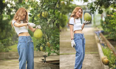 Khoảnh khắc Mỹ Tâm tự tay đi hái bưởi, nhan sắc và body thật tuổi 41 qua camera thường gây trầm trồ