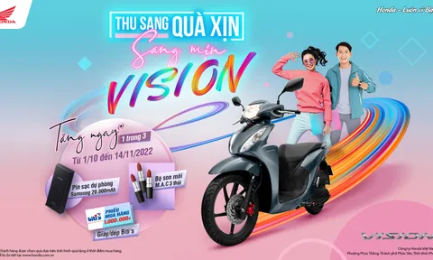 Honda tung chương trình khuyến mại siêu hoành tráng khi mua xe VISION trong tháng 10/2022