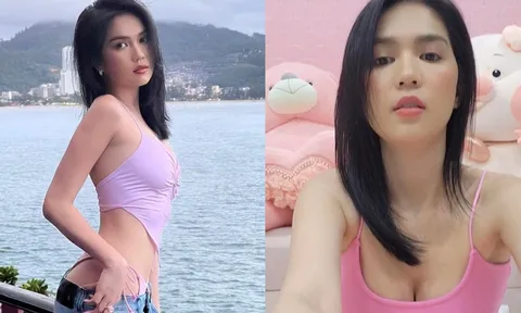 Ngọc Trinh ăn mặc gợi cảm khi livestream