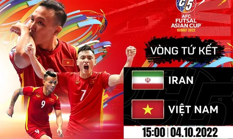 Trực tiếp bóng đá Việt Nam vs Iran - VCK Futsal châu Á 2022: ĐT Việt Nam tạo cơn địa chấn lịch sử?