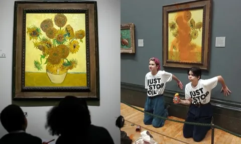 Bức họa đắt giá của Van Gogh bị tạt chất bẩn vì lý do gây phẫn nộ