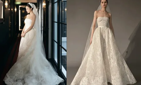 Đỗ Mỹ Linh diện váy cưới 500 triệu đồng và hoa cưới giống Song Hye Kyo