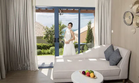 Hoa hậu Đỗ Mỹ Linh khám phá khu nghỉ dưỡng sắp khai trương ở Mũi Né