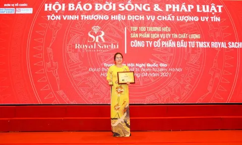 Công ty CP đầu tư thương mại sản xuất Royal Shachi vinh dự đạt giải "Thương hiệu sản phẩm dịch vụ uy tín chất lượng"
