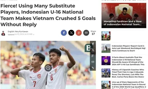 Báo Indo tuyên bố đội nhà đã "nghiền nát" U16 Việt Nam