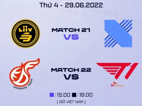 Lịch thi đấu LCK Mùa Hè 2022 hôm nay ngày 29/6: T1, DRX duy trì mạch thắng