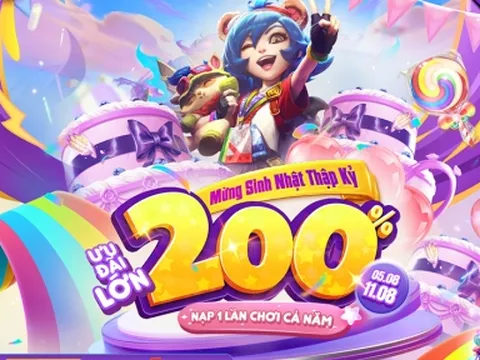 'Bất ngờ' hào phóng, Garena tung ưu đãi 200% nhân kỷ niệm 10 năm LMHT