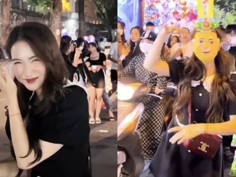 Sợ bị đám đông bủa vây, Hòa Minzy hóa trang 'quậy banh' phố đi bộ đêm Trung thu