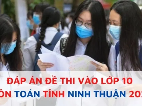 Đáp án đề thi môn Toán vào lớp 10 tỉnh Ninh Thuận năm 2022