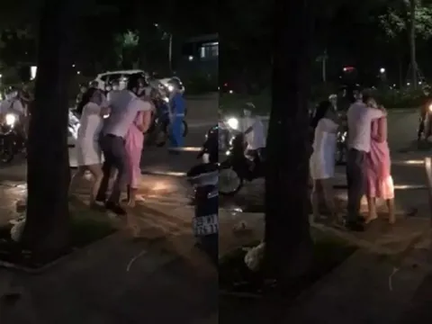 Đánh ghen ở Hà Nội: Anh thay mặt em gái xử lý cặp đôi gian díu, chồng ôm chặt người tình bảo vệ