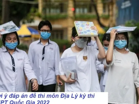 Gợi ý đáp án đề thi môn Địa Lý kỳ thi THPT Quốc Gia 2022 mã đề 319