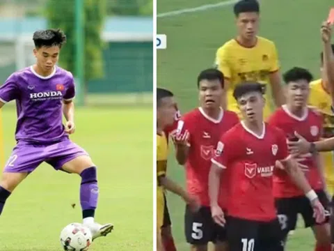 Vào bóng thô bạo, tiền vệ từng khoác áo U23 Việt Nam bị đuổi khỏi sân
