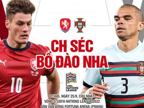 Trực tiếp Cộng hòa Séc vs Bồ Đào Nha, link xem trực tiếp Cộng hòa Séc vs Bồ Đào Nha: 01h45 25/09/2022