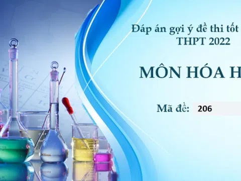 Đáp án môn Hóa học mã đề 206 kì thi THPT Quốc gia 2022 nhanh nhất, chính xác nhất