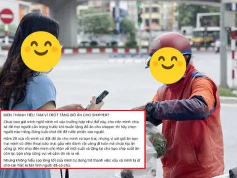 Tặng đồ cho nam shipper trẻ tuổi, cô gái bị 'dằn mặt' vì bị cho là 'tiểu tam'