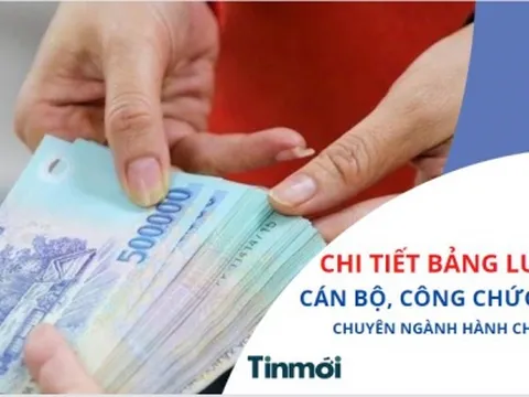 Cập nhật chi tiết bảng lương công chức chuyên ngành hành chính năm 2022