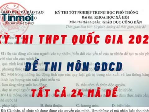 Đề thi môn GDCD tất cả các mã đề kỳ thi THPT quốc gia 2022