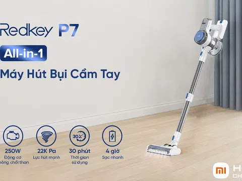 Máy hút bụi cầm tay Redkey P7: Lực hút khủng 22,000 Pa, pin rời `xịn sò`, giá chưa đến 3 triệu!