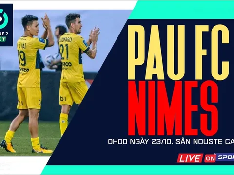 Trực tiếp bóng đá Pau FC vs Nimes: Quang Hải ghi bàn thứ 2 tại Ligue 2?