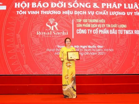 Công ty CP đầu tư thương mại sản xuất Royal Shachi vinh dự đạt giải "Thương hiệu sản phẩm dịch vụ uy tín chất lượng"