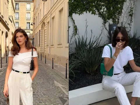Học phụ nữ Pháp các biến hóa phong cách với quần trắng đơn giản mà vẫn đạt điểm 10 sành điệu