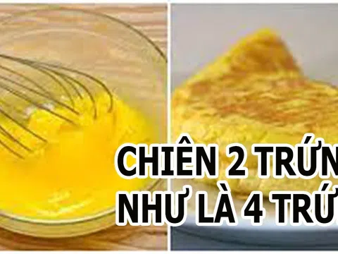 Thả thứ này vào trước khi rán trứng: Trứng thơm ngon tới xốp 2 quả mà nhiều như 4 quả