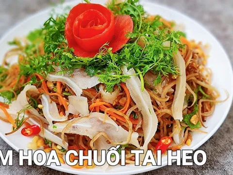 Cách làm nộm hoa chuối tai heo ngon giòn sần sật