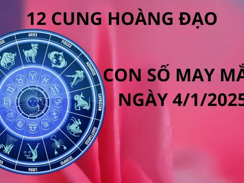 Tử vi ngày 4/1 con số may mắn cho 12 cung hoàng đạo nhận lộc trời ban tình tài danh giàu có dồi dào