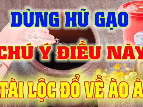 Gạo đổ trong thùng gốm giàu 3 họ, gạo đựng thùng nhựa khó 3 đời, biết sớm tài lộc dồi dào