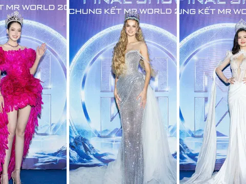 Hoa hậu Ý Nhi và dàn sao đổ bộ thảm đỏ chung kết Mr World 2024