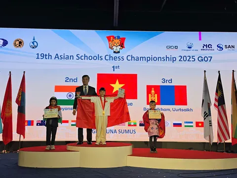 Cờ vua Việt Nam tỏa sáng tại Giải Cờ vua Học sinh Châu Á 2025