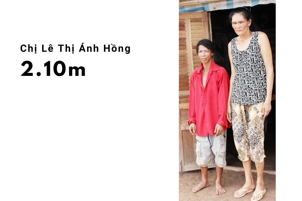 Chị Lê Thị Ánh Hồng là người phụ nữ cao nhất Việt Nam với chiều cao 2.1m