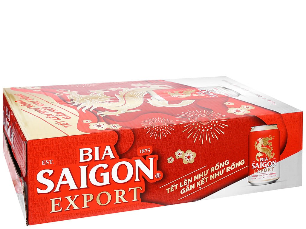 Bia Sài Gòn bao nhiêu 1 thùng - Phiên bản Export thùng 24 lon với mức giá khoảng 270.000 đồng
