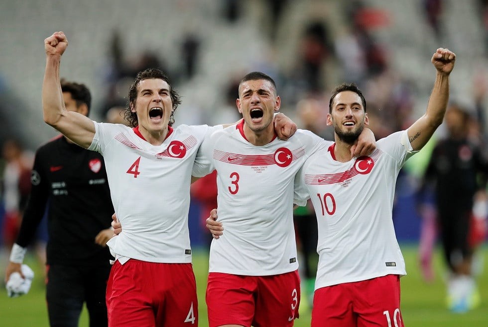Đội tuyển Thổ Nhĩ Kỳ đã có 5 lần góp mặt ở giải EURO trong những năm 1996, 2000, 2008, 2016 và 2020