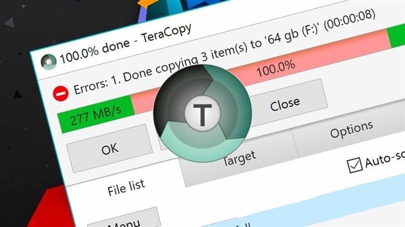 TeraCopy là một ứng dụng cho phép sao chép và di chuyển file với tốc độ cao 
