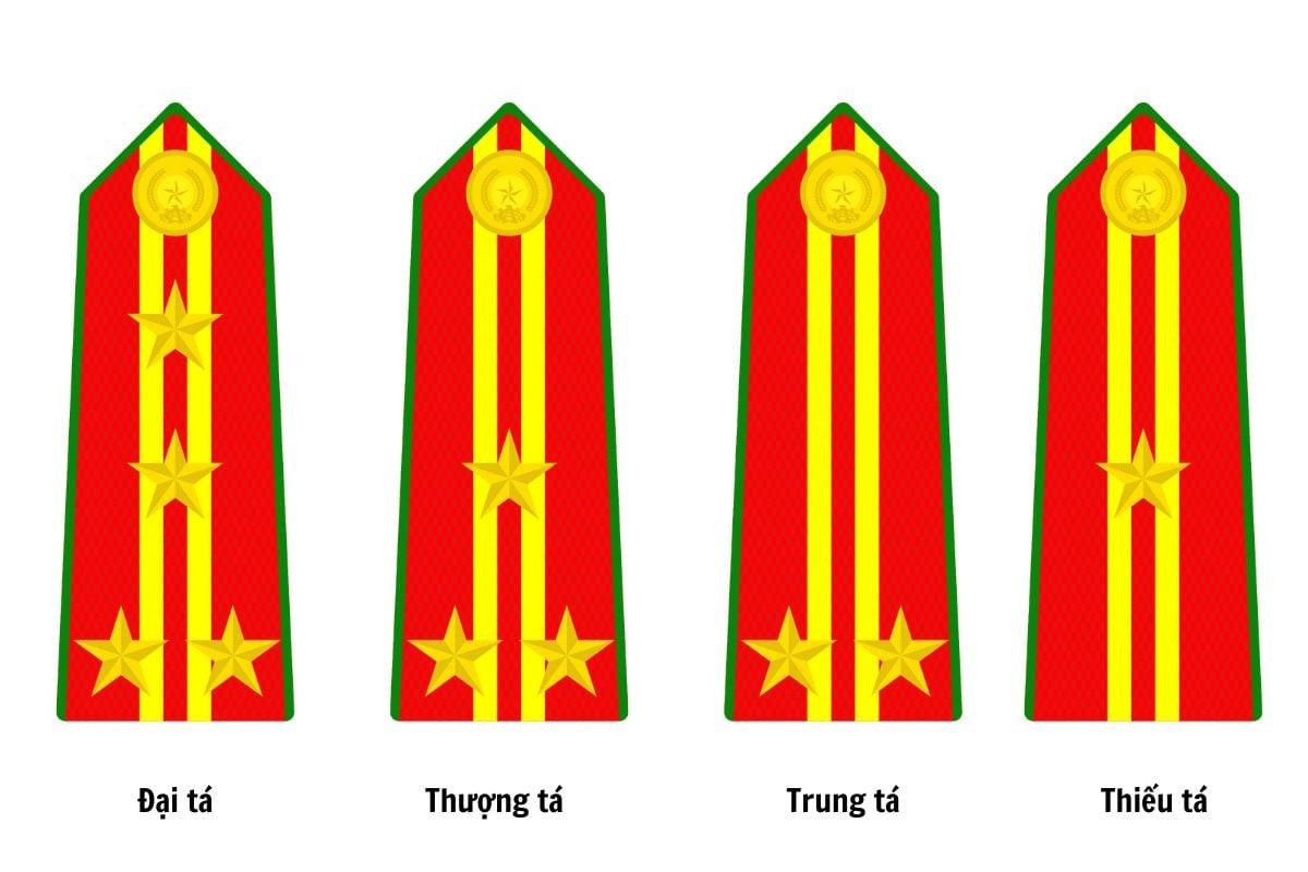 Hình ảnh minh họa cho các phù hiệu dành cho cấp Tá trong Công an nhân dân