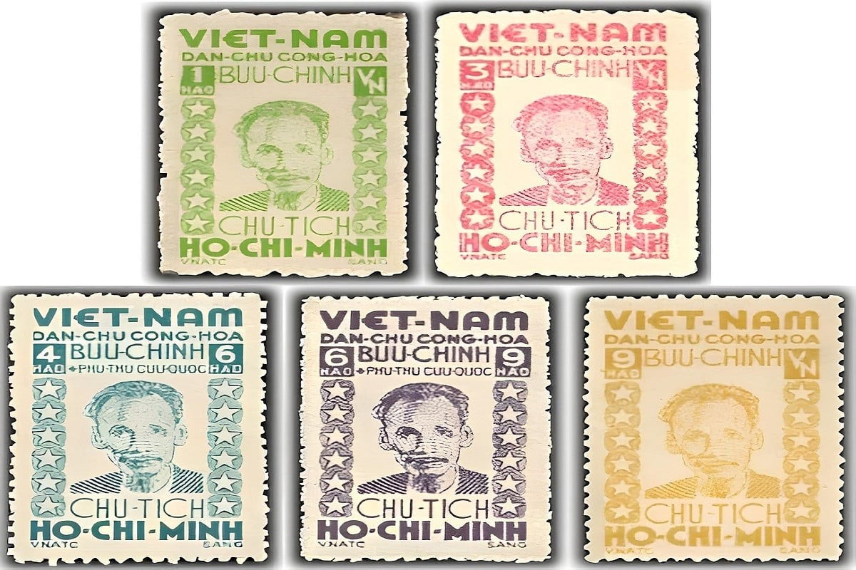 Bộ tem bưu chính đầu tiên thay thế bộ tem Indochine 