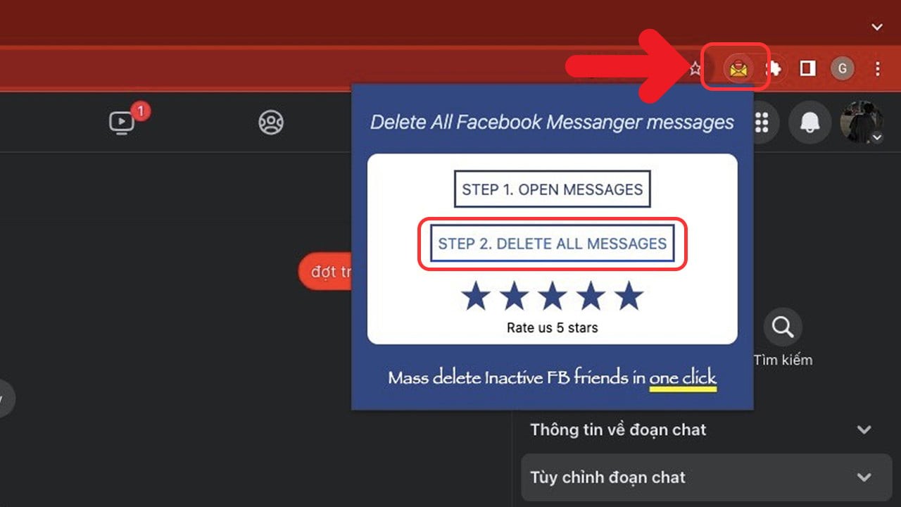Hoàn thành cách xóa toàn bộ tin nhắn trên Messenger