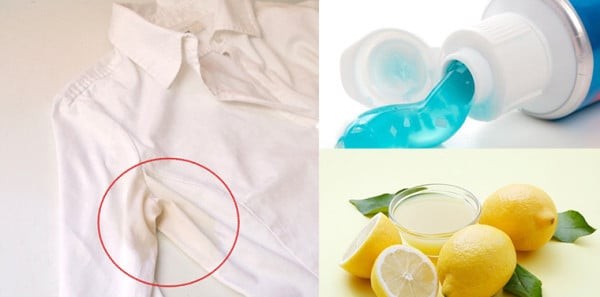 Cách tẩy vết ố vàng trên áo trắng bằng kem đánh răng kết hợp với chanh cũng là một phương pháp hay 