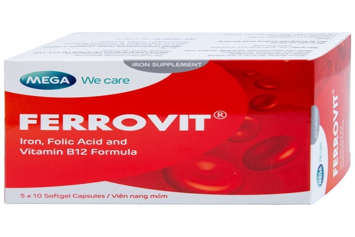Ferrovit là sản phẩm thuốc sắt cho bà bầu dưới dạng viên nang mềm, phù hợp sử dụng để cải thiện tình trạng thiếu máu