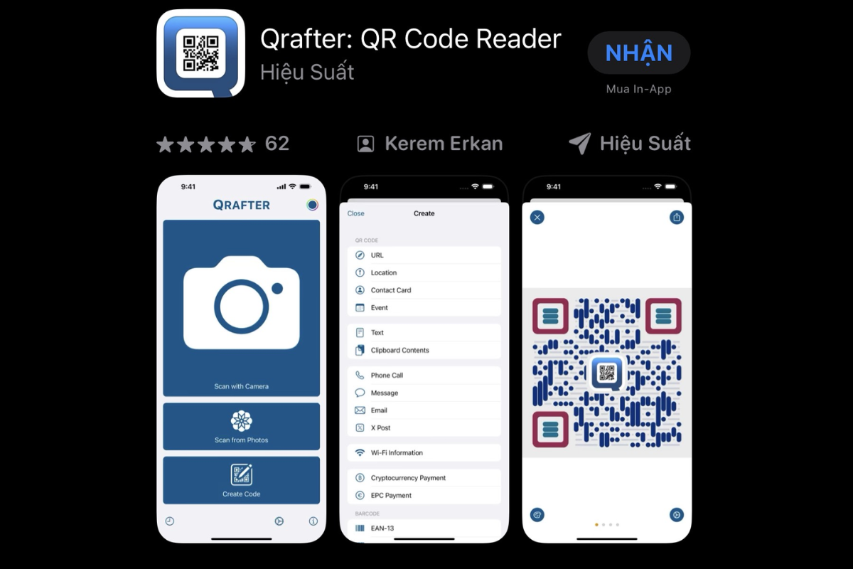 Qrafter nhận được đánh giá cao từ người dùng về tính năng quét mã QR wifi 