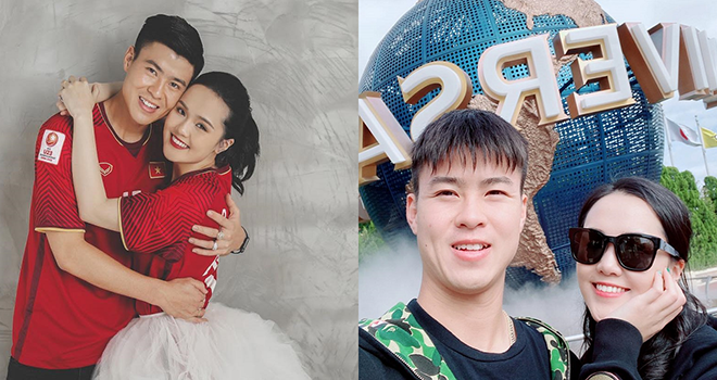 Duy Mạnh bên nửa kia xinh đẹp.