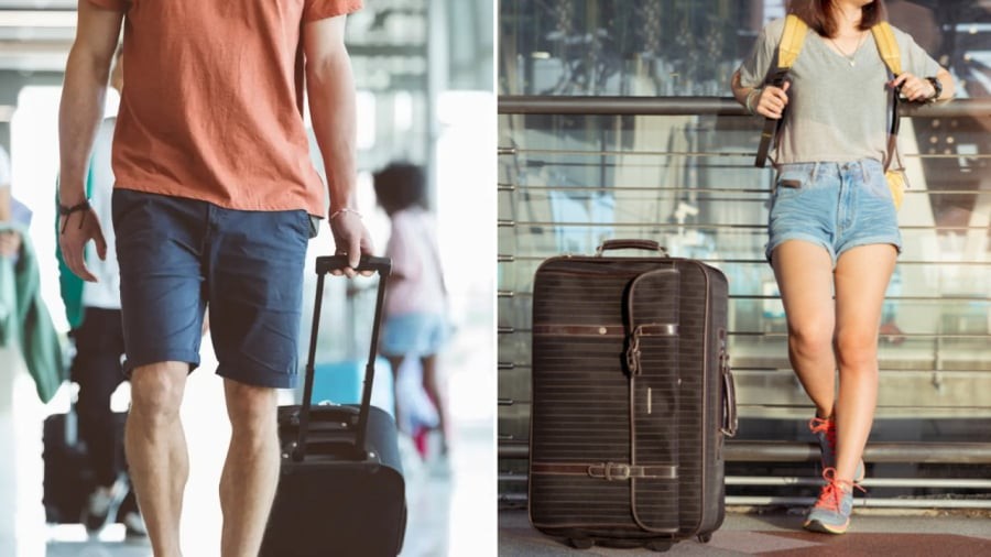 Bạn không nên mặc quần đùi, váy ngắn khi đi máy bay để tránh da phải tiếp xúc với bụi bẩn, tạp chất bám trên ghế ngồi.