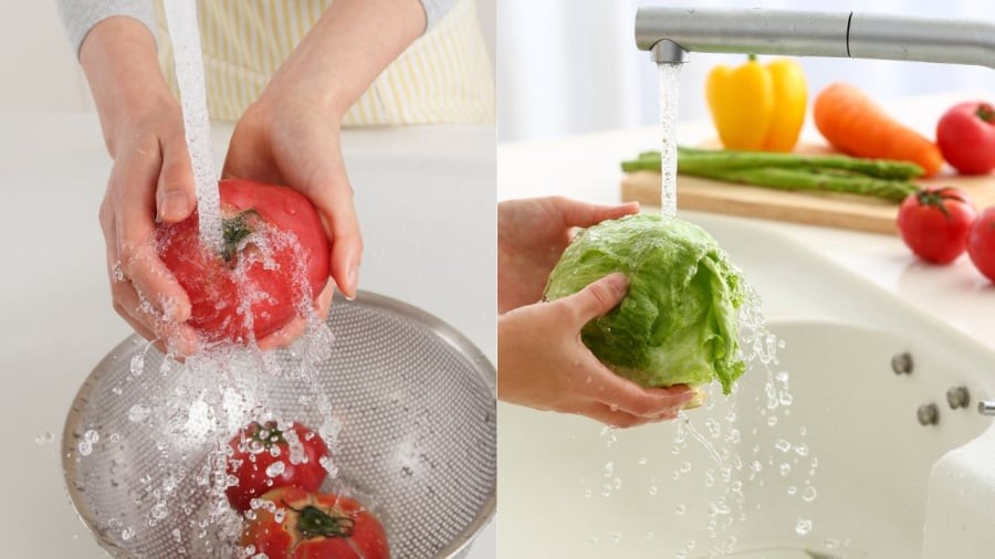 Rửa dưới vòi chảy là điều đáng lưu tâm nhất khi làm sạch