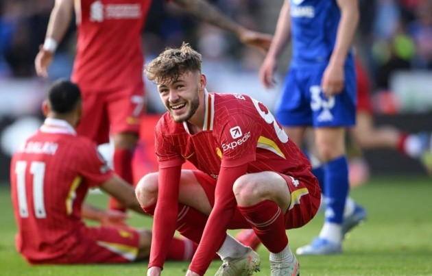 Conor Bradley trong màu áo Liverpool.