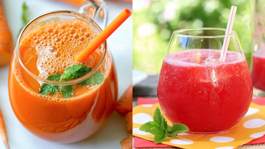 Nước ép cà rốt và nước ép dưa hấu có chứa nhiều chất chống oxy hóa, mang lại hiệu quả chống nắng tự nhiên giúp bảo vệ làn da.