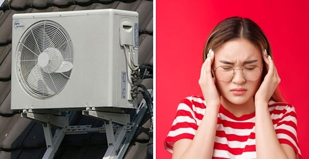 Cục nóng điều hòa có trọng tâm chủ yếu ở block, nếu không được lắp đặt đúng cách, đặc biệt là giá đỡ không được gia cố chắc chắn ở cả hai bên, có thể gây mất cân bằng.