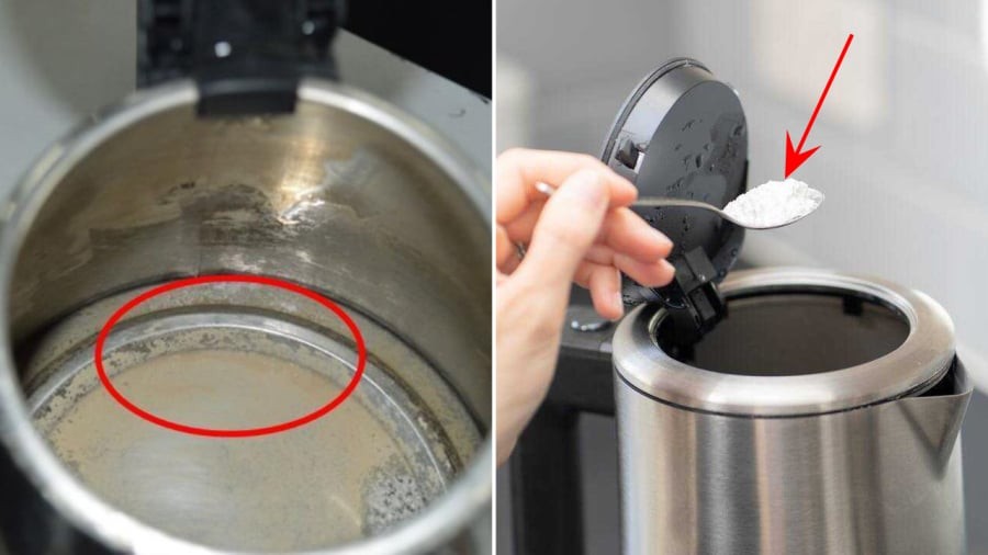 Bạn có thể sử dụng các nguyên liệu có sẵn trong nhà như giấm, chanh hoặc baking soda để làm sạch cặn bẩn trong ấm đun nước.